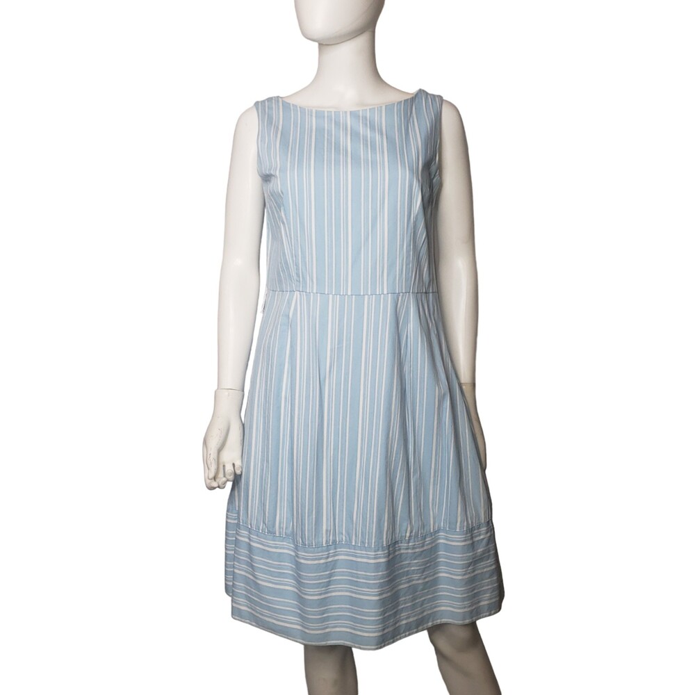 LANDS' END Blue Striped Sun Dress Size 6